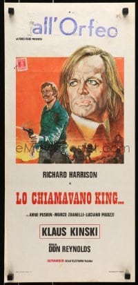 4y948 HIS NAME WAS KING Italian locandina 1971 Crovato spaghetti western art of Kinski & Harrison!