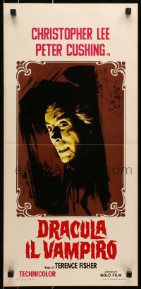 4y950 HORROR OF DRACULA Italian locandina R1970 Hammer, Piovano art of vampire Christopher Lee!