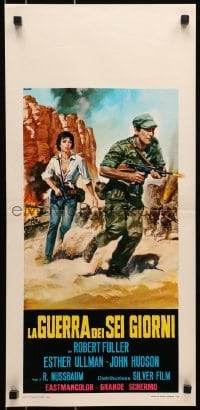 4y982 SINAI COMMANDOS Italian locandina 1968 Robert Fuller in the story of the Six Day War, Casaro!