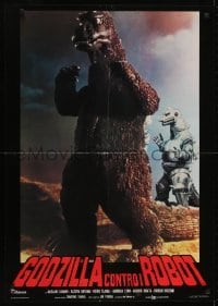 4y914 GODZILLA VS. BIONIC MONSTER Italian 26x36 pbusta 1975 Gojira tai Mekagojira!