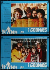 4y866 GOONIES group of 8 Italian 18x26 pbustas 1985 Josh Brolin, cool different images!