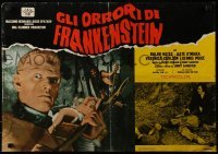 4y898 HORROR OF FRANKENSTEIN Italian 19x27 pbusta 1972 Hammer horror, David Prowse!