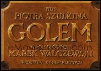 4y762 GOLEM teaser Polish 27x38 1980 Marek Walczewski, cool title/credits design art by TC!