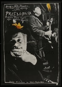 4y764 GUIDE MAN Polish 26x37 1983 Tomasz Zygadlo's Przewodnik, Pagowski image of man & boy w/ torch!