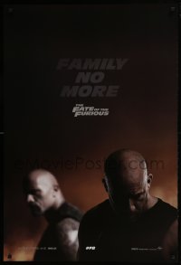 4z340 FATE OF THE FURIOUS teaser DS 1sh 2017 F. Gary Gray, Vin Diesel, Dwayne Johnson!