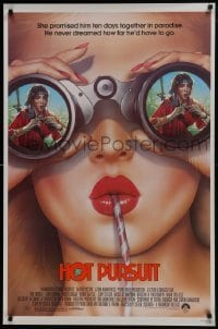 4z442 HOT PURSUIT 1sh 1987 art of sexy girl looking at John Cusack through binoculars by Struzan!