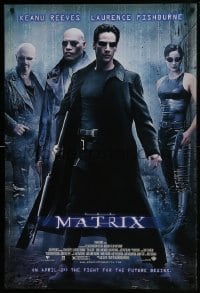 4z594 MATRIX advance DS 1sh 1999 Keanu Reeves, Carrie-Anne Moss, Laurence Fishburne, Wachowskis!