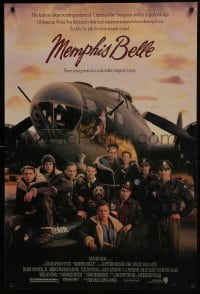 4z596 MEMPHIS BELLE 1sh 1990 Matt Modine, Sean Astin, cool cast portrait by WWII B-17 bomber!