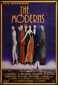 4z610 MODERNS 1sh 1988 Alan Rudolph, cool artwork of trendy 1920's people by star Keith Carradine!