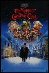 4z620 MUPPET CHRISTMAS CAROL foil DS 1sh 1992 Jim Henson, Frank Oz, Drew Struzan art!