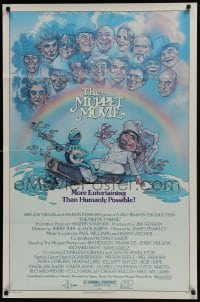 4z621 MUPPET MOVIE 1sh 1979 Jim Henson, Drew Struzan art of Kermit the Frog & Miss Piggy on boat!