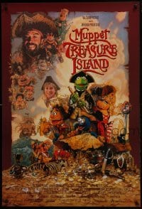 4z622 MUPPET TREASURE ISLAND DS 1sh 1996 Jim Henson, Drew Struzan art of Kermit, Miss Piggy & cast!