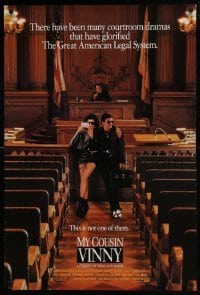 4z624 MY COUSIN VINNY DS 1sh 1992 lawyer Joe Pesci w/pretty Marisa Tomei & judge Fred Gwynne!