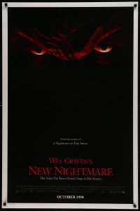 4z643 NEW NIGHTMARE advance DS 1sh 1994 great different image of Robert Englund as Freddy Kruger!