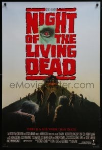 4z645 NIGHT OF THE LIVING DEAD 1sh 1990 Tom Savini, from George Romero screenplay, zombies!