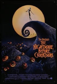 4z646 NIGHTMARE BEFORE CHRISTMAS DS 1sh 1993 Tim Burton, Disney, great Halloween horror image!