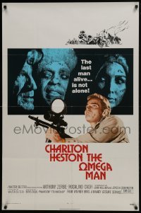 4z653 OMEGA MAN 1sh 1971 Charlton Heston is the last man alive & he's not alone, I Am Legend!