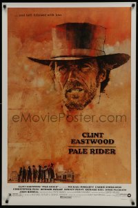 4z665 PALE RIDER 1sh 1985 great close-up artwork of cowboy Clint Eastwood by C. Michael Dudash!