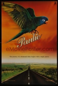 4z670 PAULIE teaser DS 1sh 1998 Gena Rowlands, Tony Shalhoub, Cheech Marin, talking parrot fantasy!