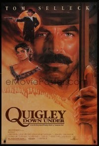 4z713 QUIGLEY DOWN UNDER 1sh 1991 art of Tom Selleck & Laura San Giacomo by Chorney!