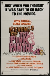 4z736 REVENGE OF THE PINK PANTHER 1sh 1978 Blake Edwards, funny breaking title cartoon art!