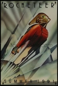 4z753 ROCKETEER teaser DS 1sh 1991 Disney, John Mattos art of Bill Campbell in full costume