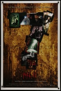 4z783 SEVEN style A teaser DS 1sh 1995 David Fincher, Morgan Freeman, Brad Pitt, torn pictures!