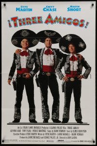 4z890 THREE AMIGOS 1sh 1986 best portrait of Chevy Chase, Steve Martin & Martin Short!