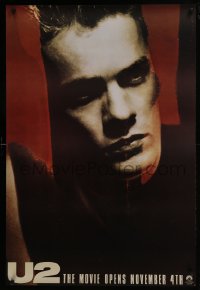 4z931 U2 RATTLE & HUM teaser 1sh 1988 rock 'n' roll, best cool close-up of Larry Mullen, Irish rock!