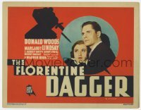 5b168 FLORENTINE DAGGER TC 1935 Donald Woods protects Margaret Lindsay, cool art, ultra rare!