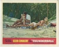 5b938 THUNDERBALL LC #2 1965 Sean Connery as James Bond sucks poison from Claudine Auger's foot!