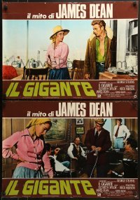 5f764 GIANT group of 2 Italian 19x26 pbustas R1970s James Dean, Elizabeth Taylor, Rock Hudson!