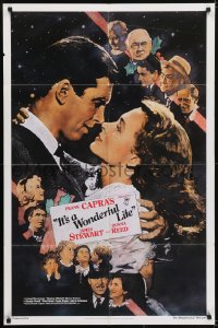 5k424 IT'S A WONDERFUL LIFE Kilian 1sh R1990 James Stewart, Donna Reed, Lionel Barrymore