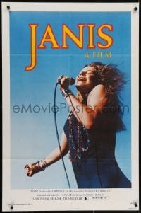 5k427 JANIS 1sh 1975 great image of Joplin singing into microphone by Jim Marshall, rock & roll!