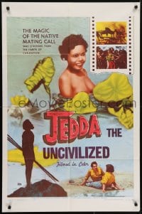 5k429 JEDDA THE UNCIVILIZED style A 1sh 1956 the native mating call was stronger than civilization!