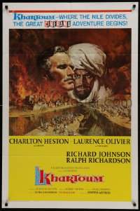 5k441 KHARTOUM style A Cinerama 1sh 1966 Frank McCarthy art of Charlton Heston & Laurence Olivier!