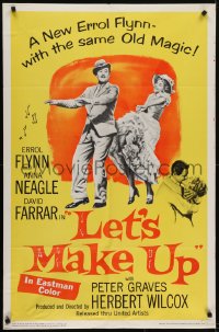 5k472 LET'S MAKE UP 1sh 1956 great image of Errol Flynn dancing with Anna Neagle!