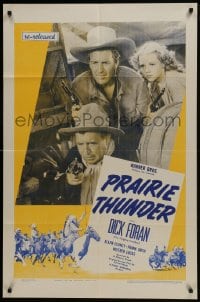 5k670 PRAIRIE THUNDER 1sh R1943 Dick Foran, Ellen Clancy, cool cowboy western action images!