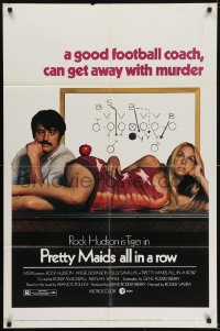 5k672 PRETTY MAIDS ALL IN A ROW style B 1sh 1971 Rock Hudson seduces high school cheerleaders!