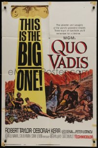 5k690 QUO VADIS 1sh R1964 Robert Taylor, Deborah Kerr & Peter Ustinov in Ancient Rome!