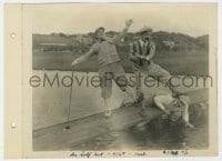 5x361 GOLF NUT 8x11 key book still 1927 golfer Billy Bevan trying to hit his ball from the water!