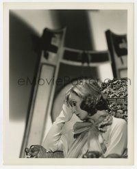 5x377 GRETA GARBO deluxe 8x10 still 1930s wonderful c/u in ornate chair by Clarence Sinclair Bull!