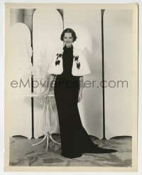 5x389 HEATHER ANGEL 8x10.25 still 1934 full-length modeling black velvet gown & ermine cape!