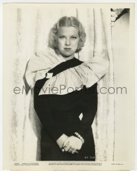 5x351 GLENDA FARRELL 8x10.25 still 1935 portrait in black crepe with metal shot taffeta bow!