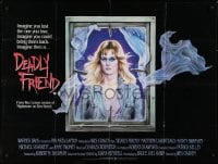 5y298 DEADLY FRIEND British quad 1986 Wes Craven, cool art of robot Kristy Swanson in window!