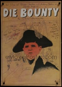 5y550 BOUNTY East German 23x32 1987 Mel Gibson, Anthony Hopkins, Olivier, Mutiny, Flieger artwork!