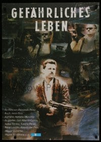 5y559 CLANDESTINOS East German 23x32 1988 Fernando Perez, cool image of man with machine gun!