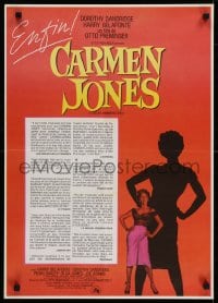 5y193 CARMEN JONES French 20x27 1981 Otto Preminger, great artwork of sexy Dorothy Dandridge!