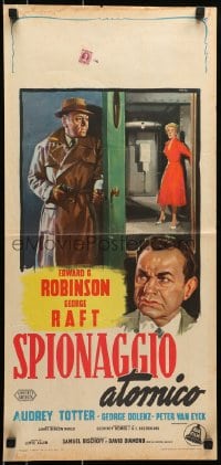 5y868 BULLET FOR JOEY Italian locandina 1955 different art of Edward G. Robinson and George Raft!