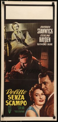 5y873 CRIME OF PASSION Italian locandina 1957 sexy Barbara Stanwyck w/Sterling Hayden!